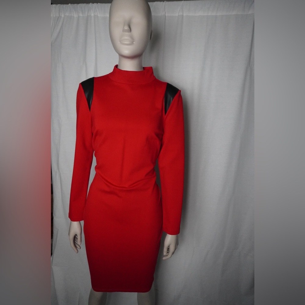 red dress 2000s corporate outfit